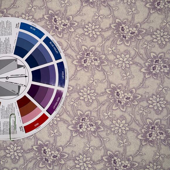 VTG Purple Flower Print with Vines on Cream by Springs Creative - 1/2 Yard - Picture 5 of 6